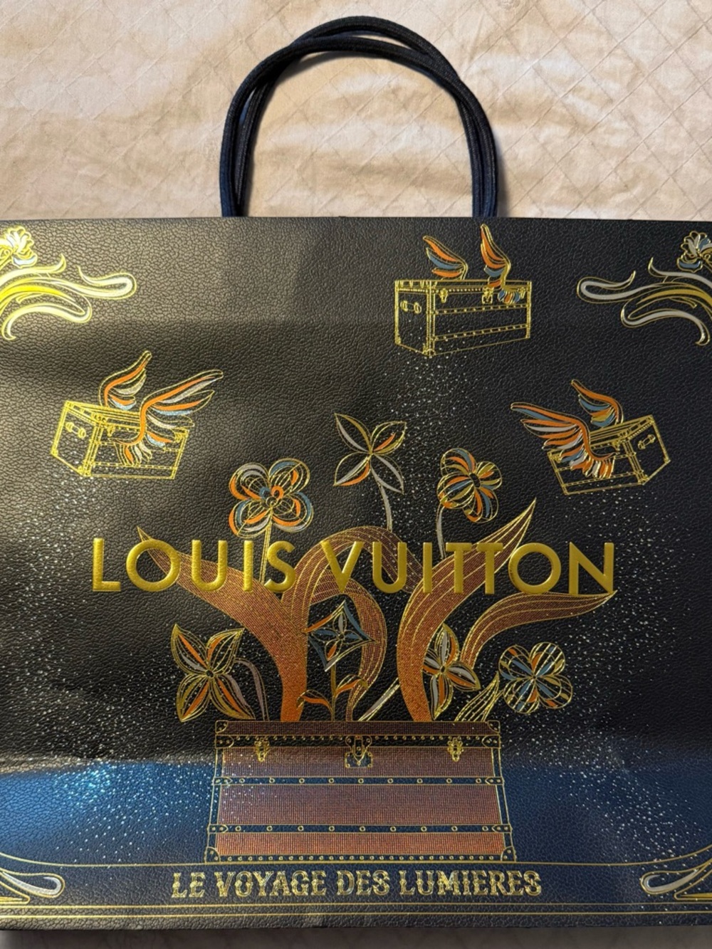 Louis Vuitton Black & Gold shopping bag